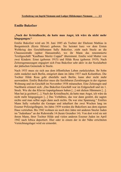 Bukofzer, Emelie