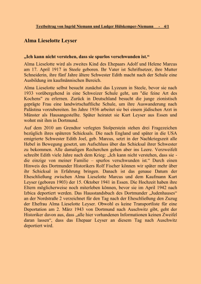 Leyser, Alma Lieselotte