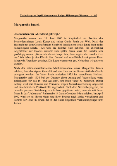 Isaack, Margarethe