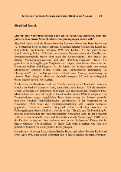 Isaack, Siegfried