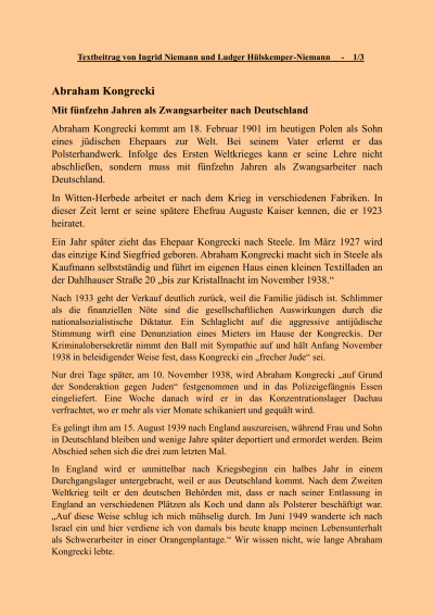 Kongrecki, Abraham